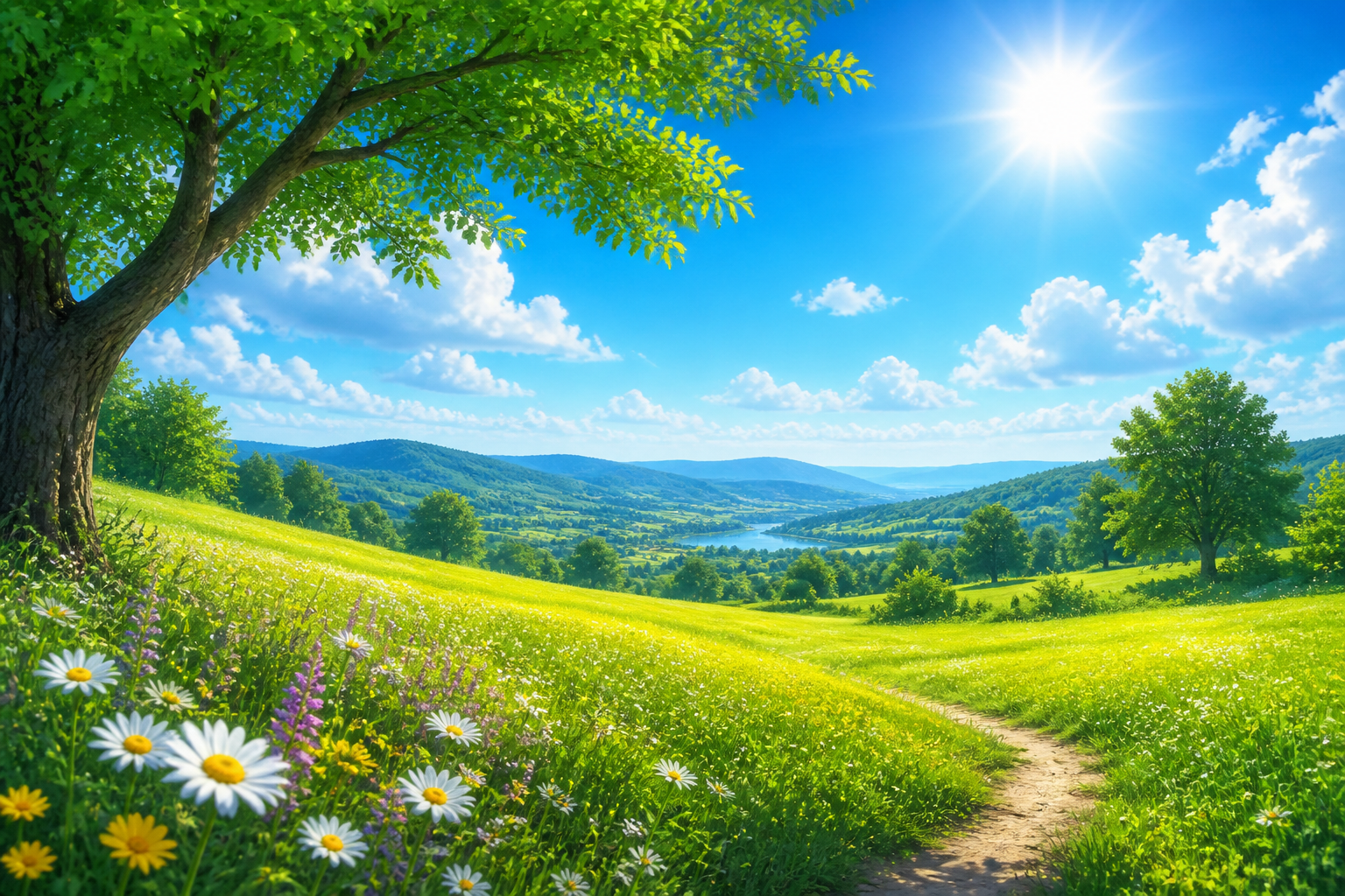 Bright midday light for good afternoon messages