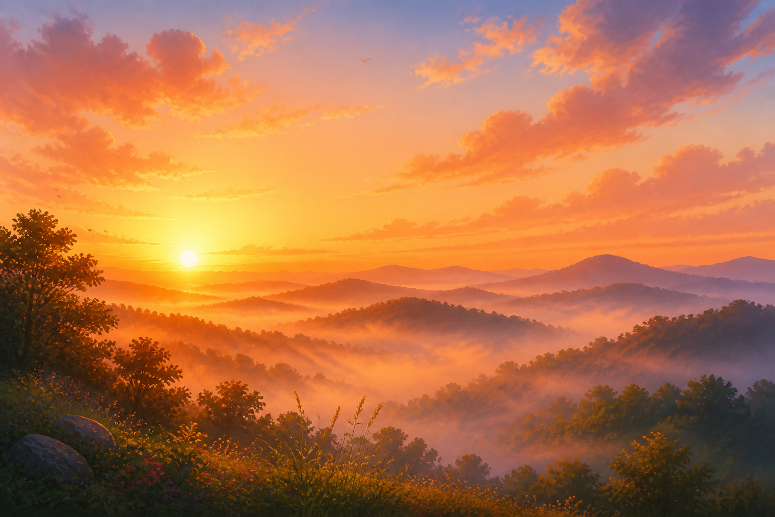 Warm sunrise for good morning messages