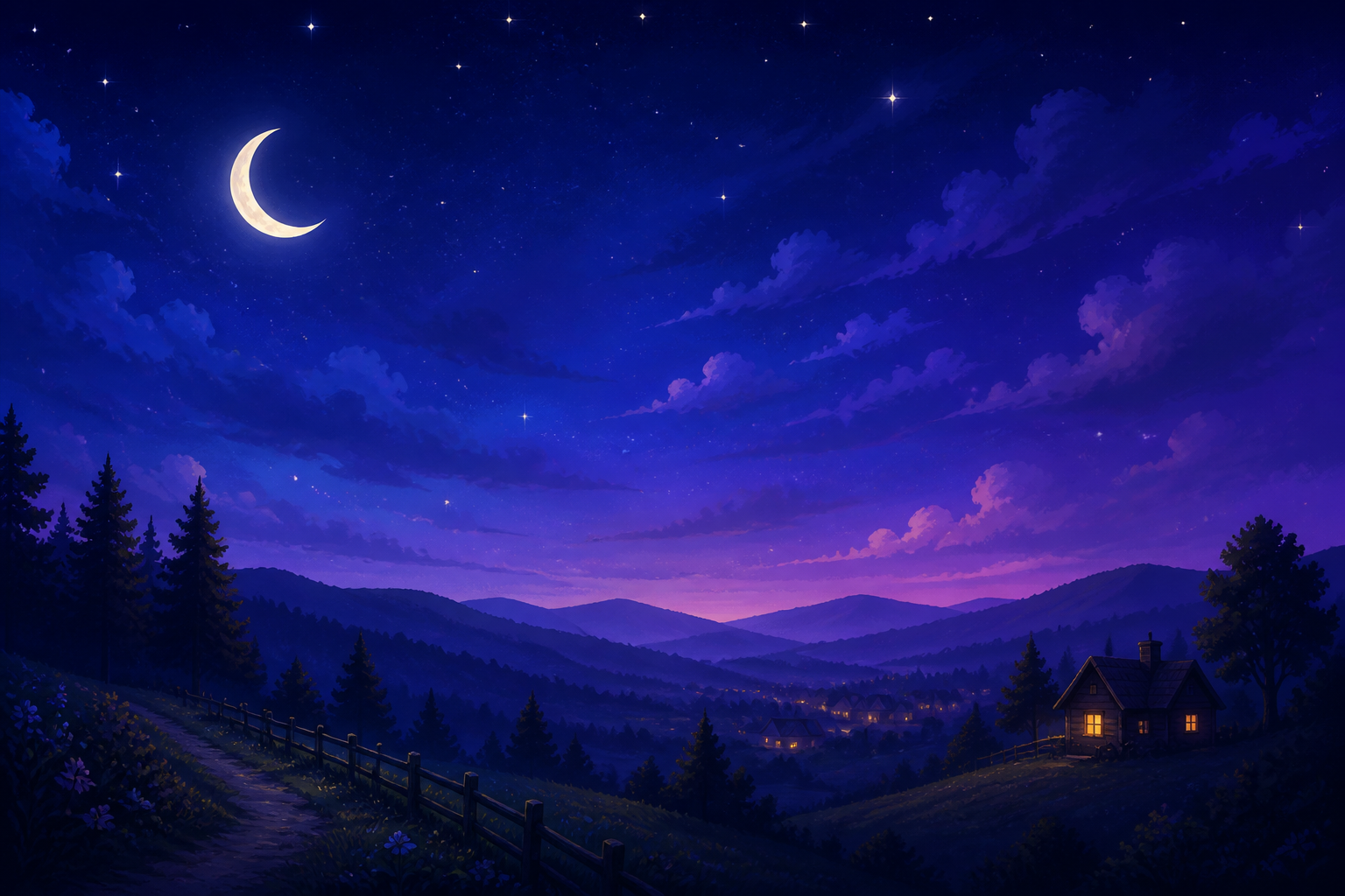 Calm night sky for good night wishes